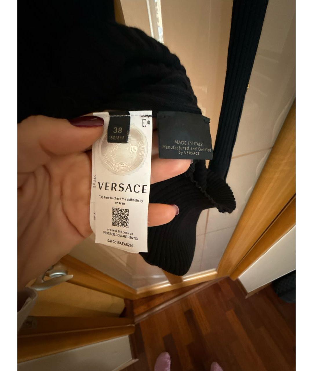 VERSACE Черное шерстяное вечернее платье, фото 5