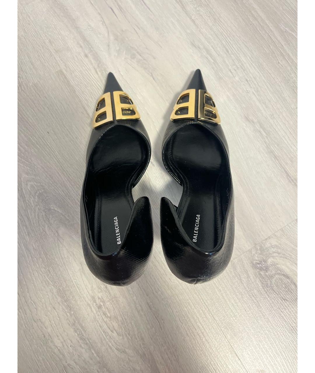 BALENCIAGA Черные кожаные туфли, фото 4