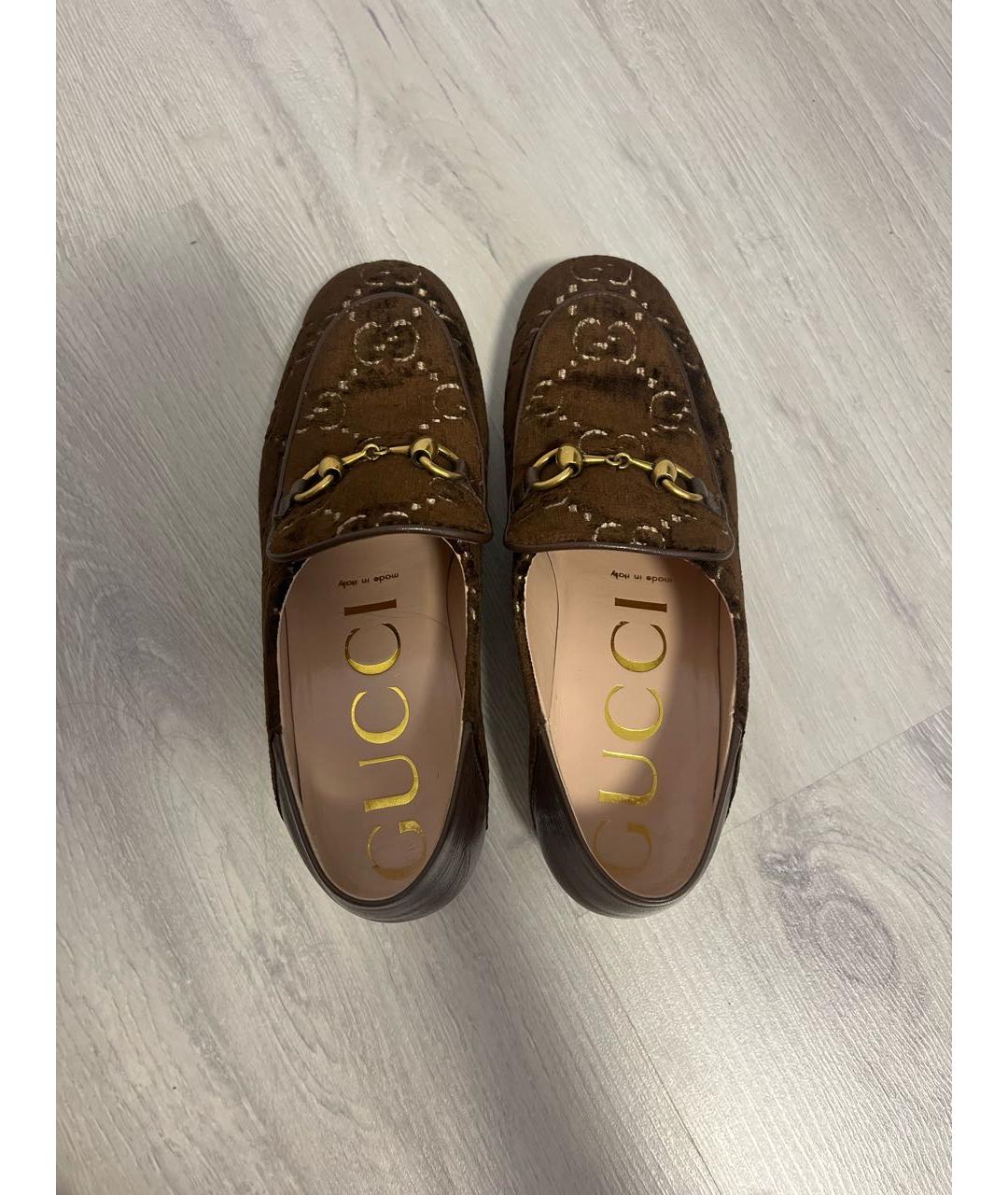 GUCCI Коричневые замшевые лоферы, фото 3