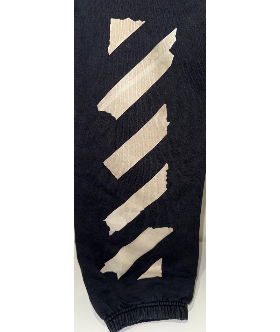OFF-WHITE Черные хлопковые повседневные брюки, фото 4