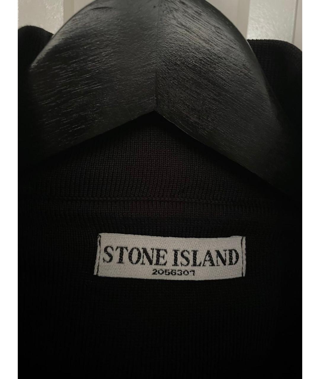 STONE ISLAND Черный шерстяной кардиган, фото 3