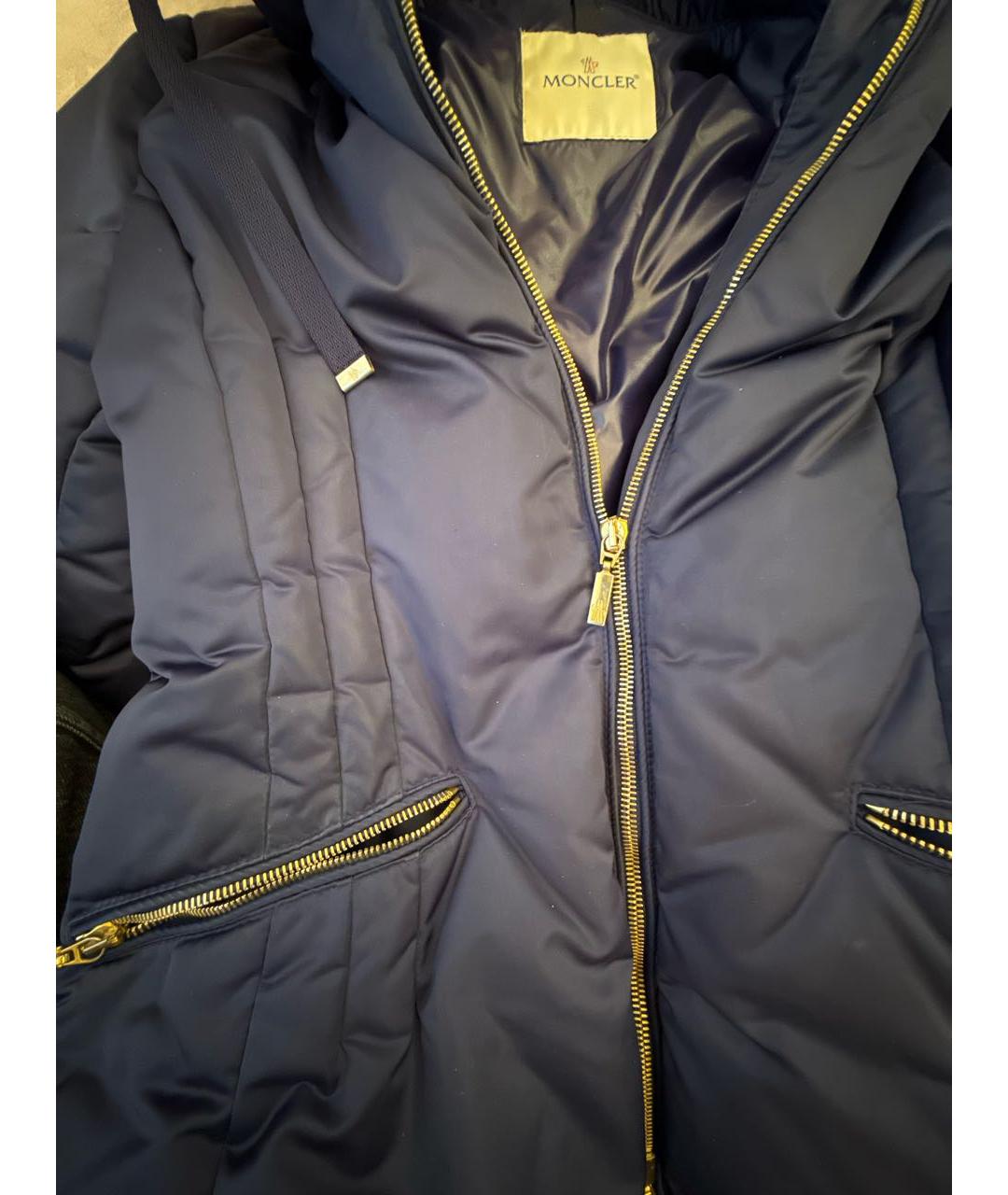 MONCLER Синий полиэстеровый пуховик, фото 4