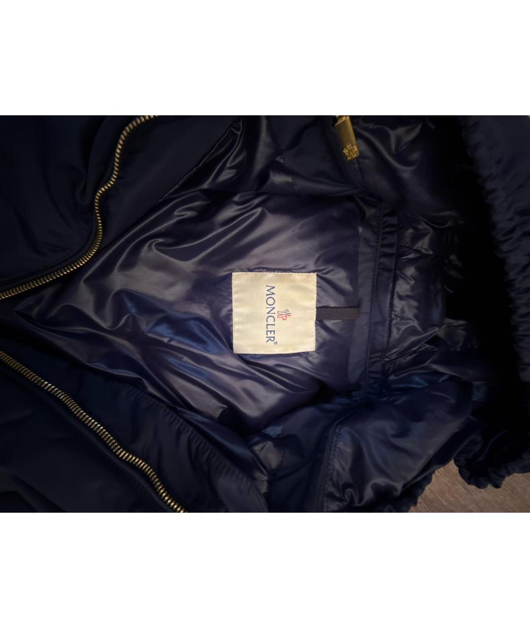 MONCLER Синий полиэстеровый пуховик, фото 3