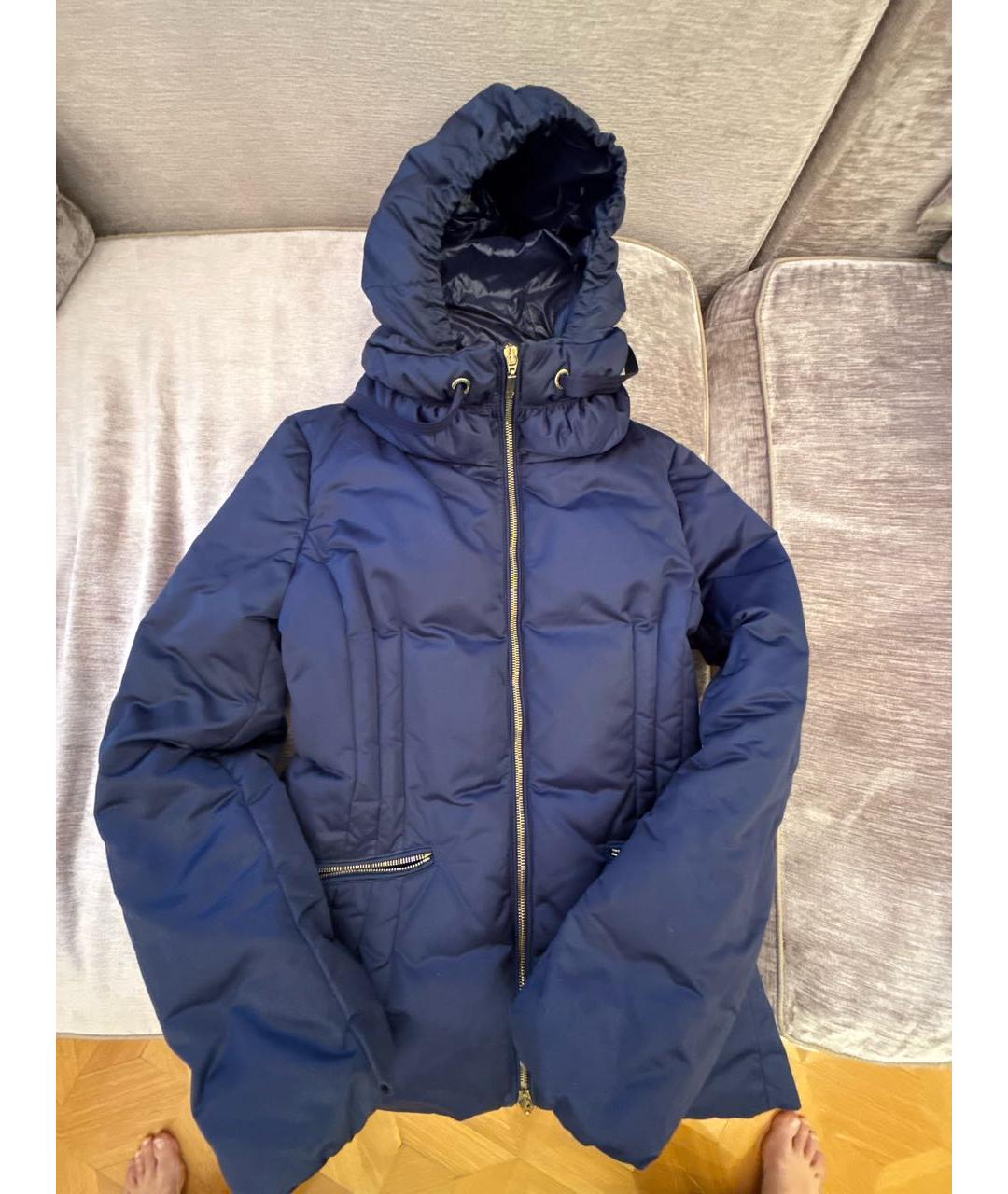 MONCLER Синий полиэстеровый пуховик, фото 5