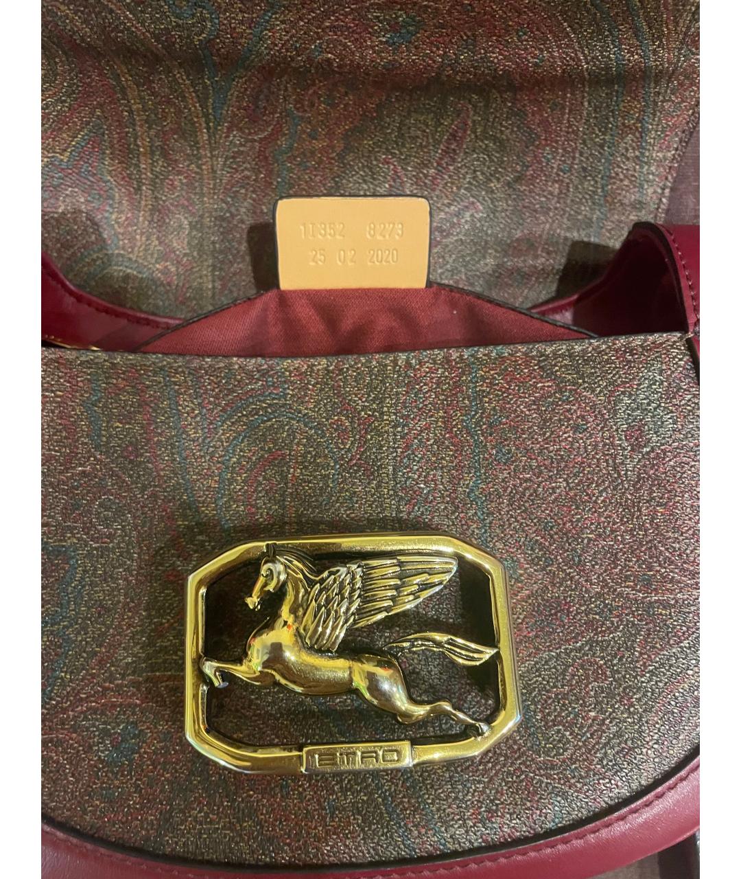 ETRO Бордовая кожаная сумка через плечо, фото 3