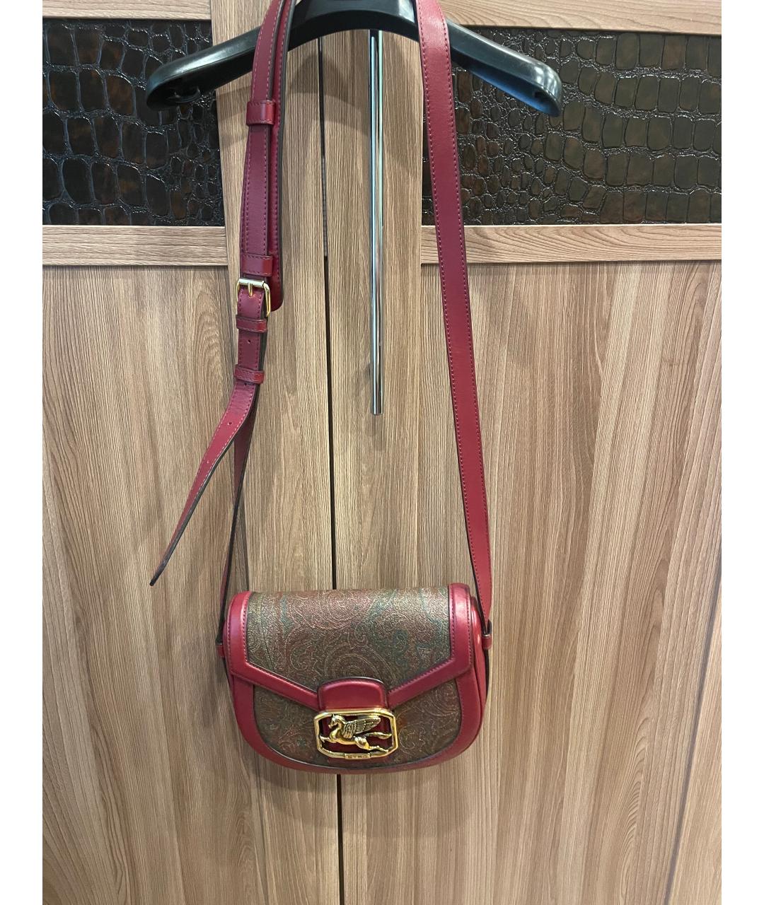 ETRO Бордовая кожаная сумка через плечо, фото 2