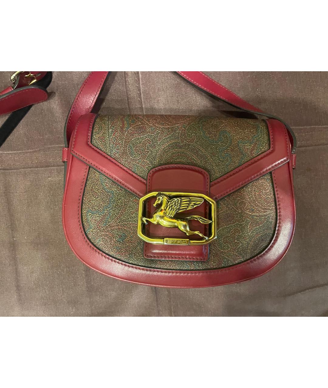 ETRO Бордовая кожаная сумка через плечо, фото 4