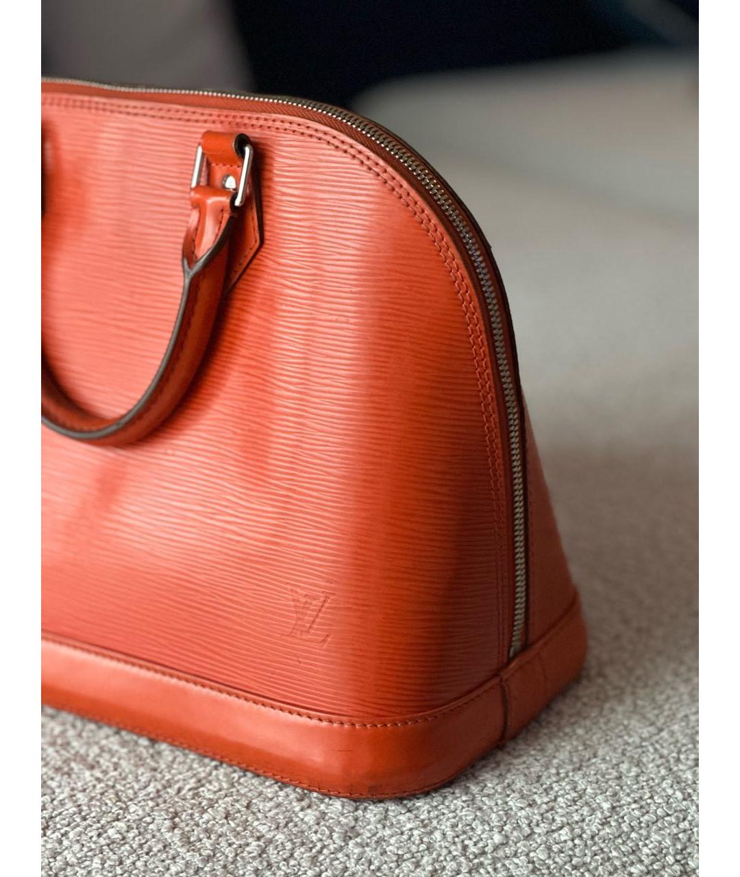LOUIS VUITTON Оранжевая кожаная сумка с короткими ручками, фото 2