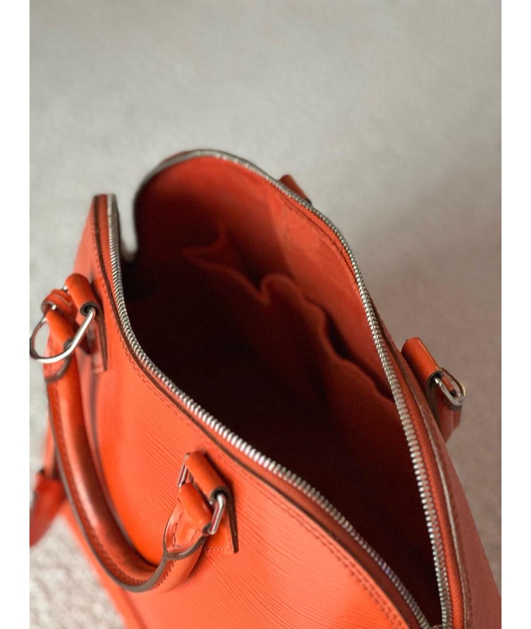 LOUIS VUITTON Оранжевая кожаная сумка с короткими ручками, фото 3