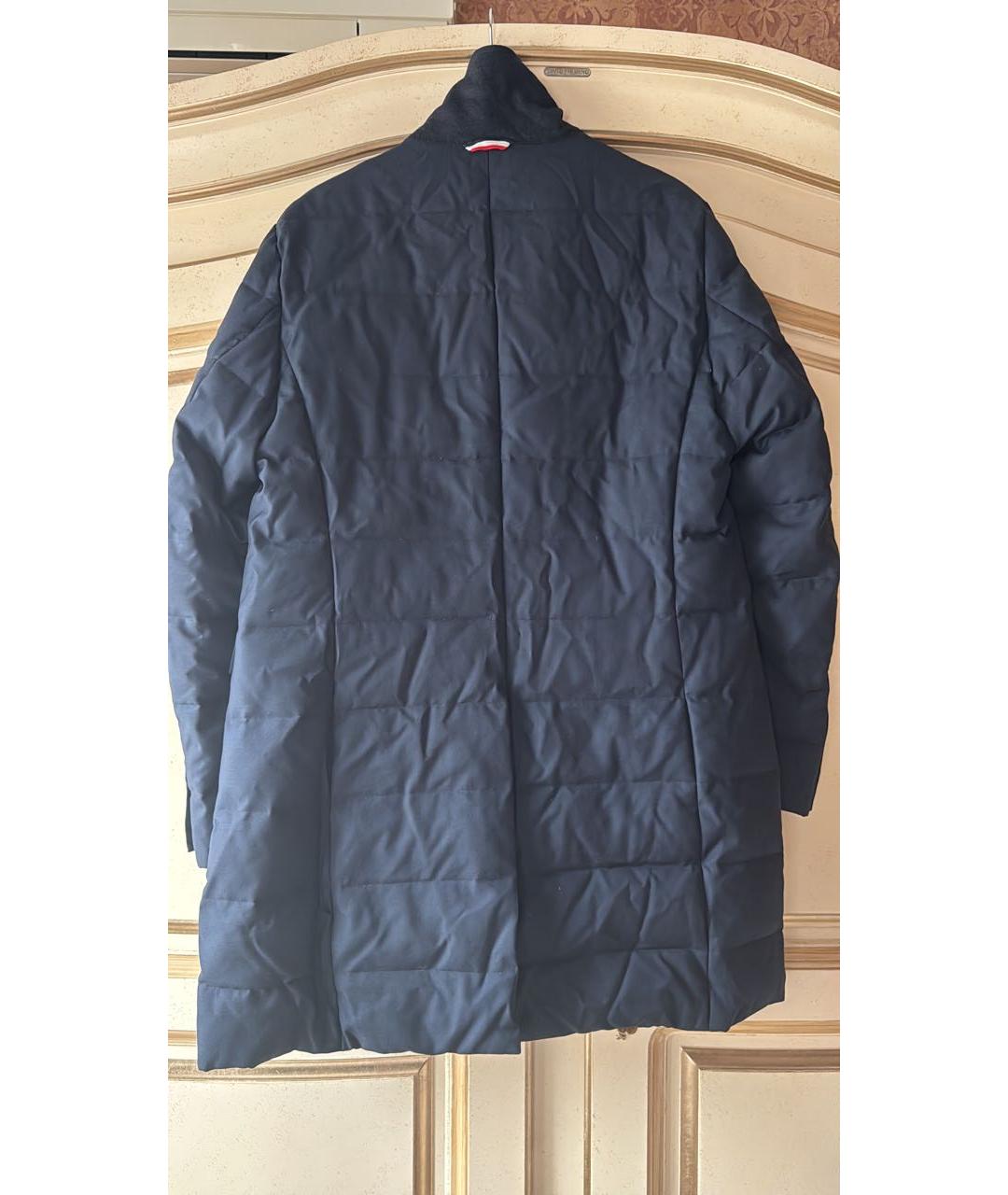 MONCLER Синее шерстяное пальто, фото 2