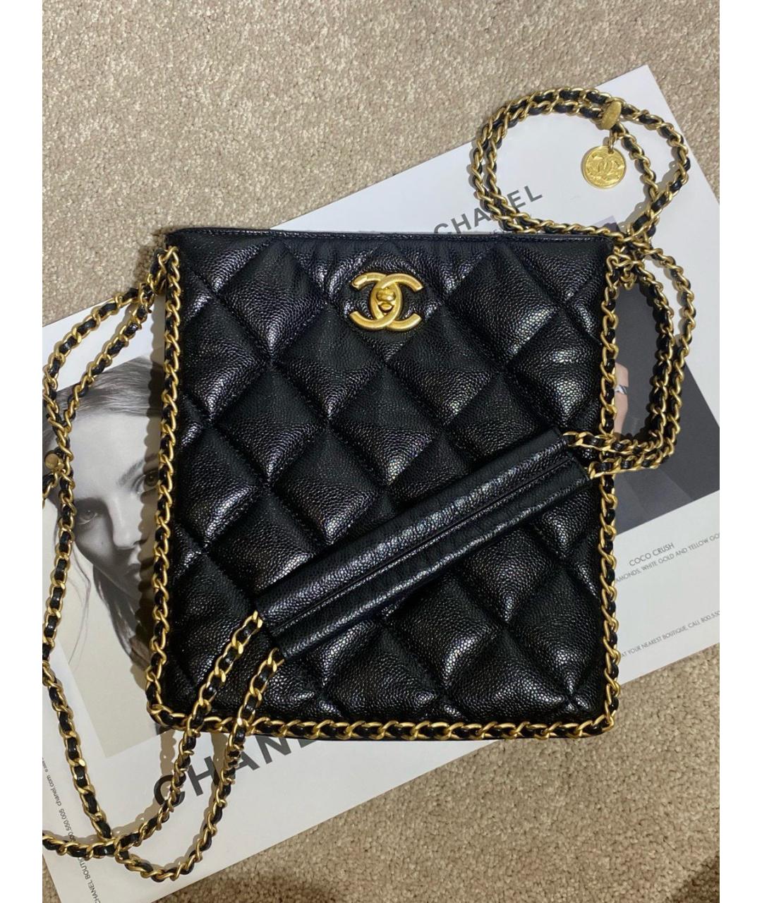 CHANEL Черная кожаная сумка через плечо, фото 3