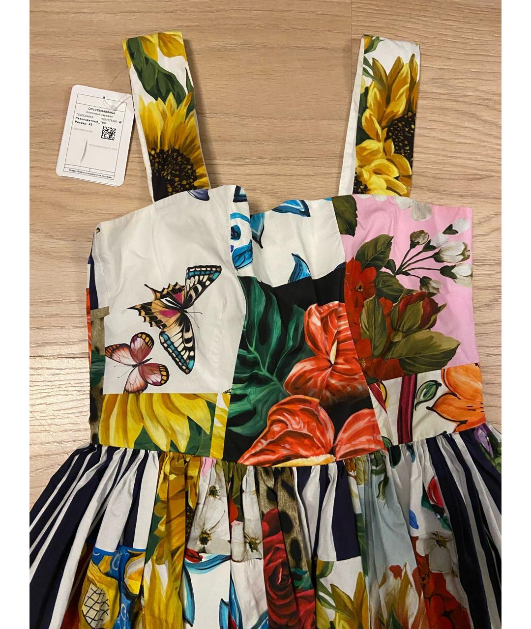 DOLCE&GABBANA Мульти хлопковый сарафан, фото 2