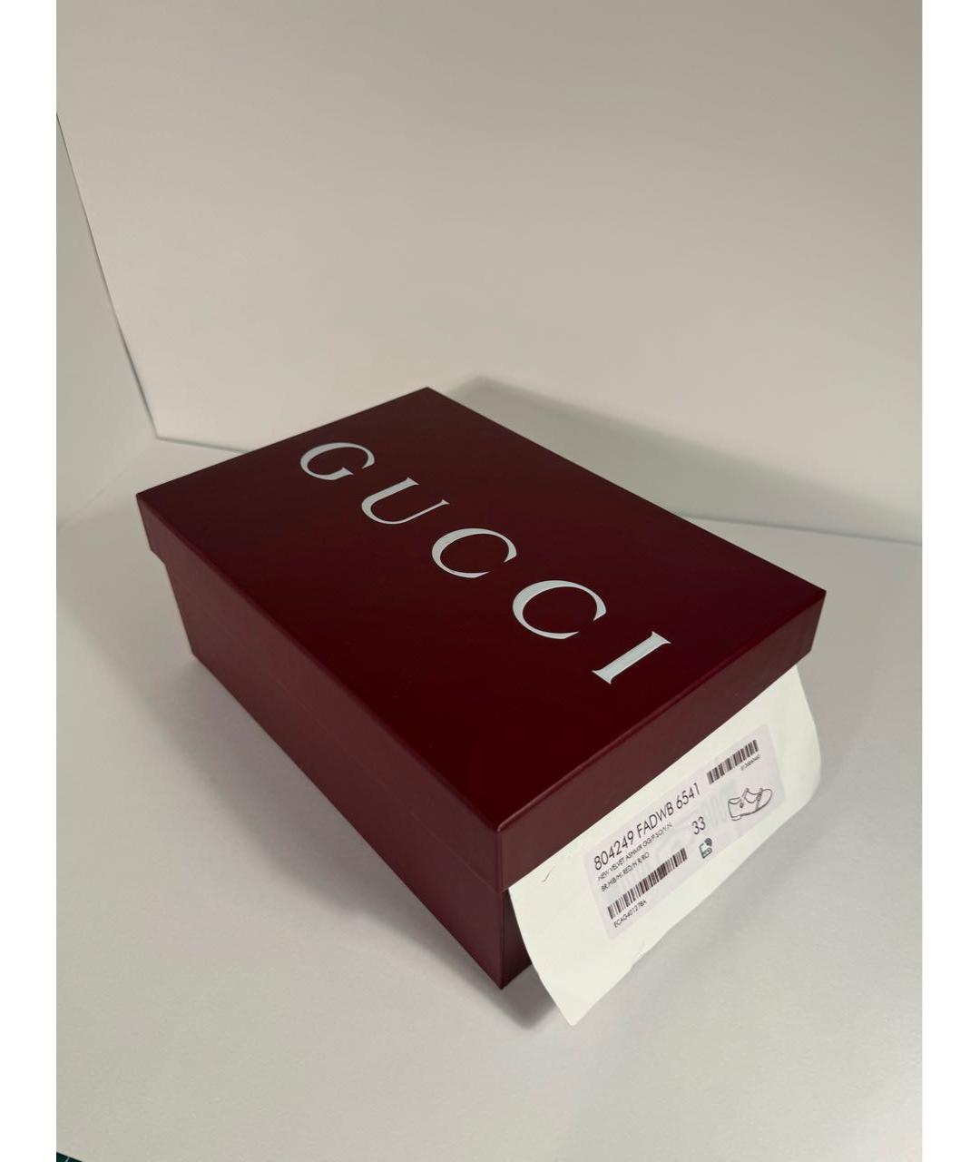 GUCCI KIDS Красные бархатные туфли, фото 5