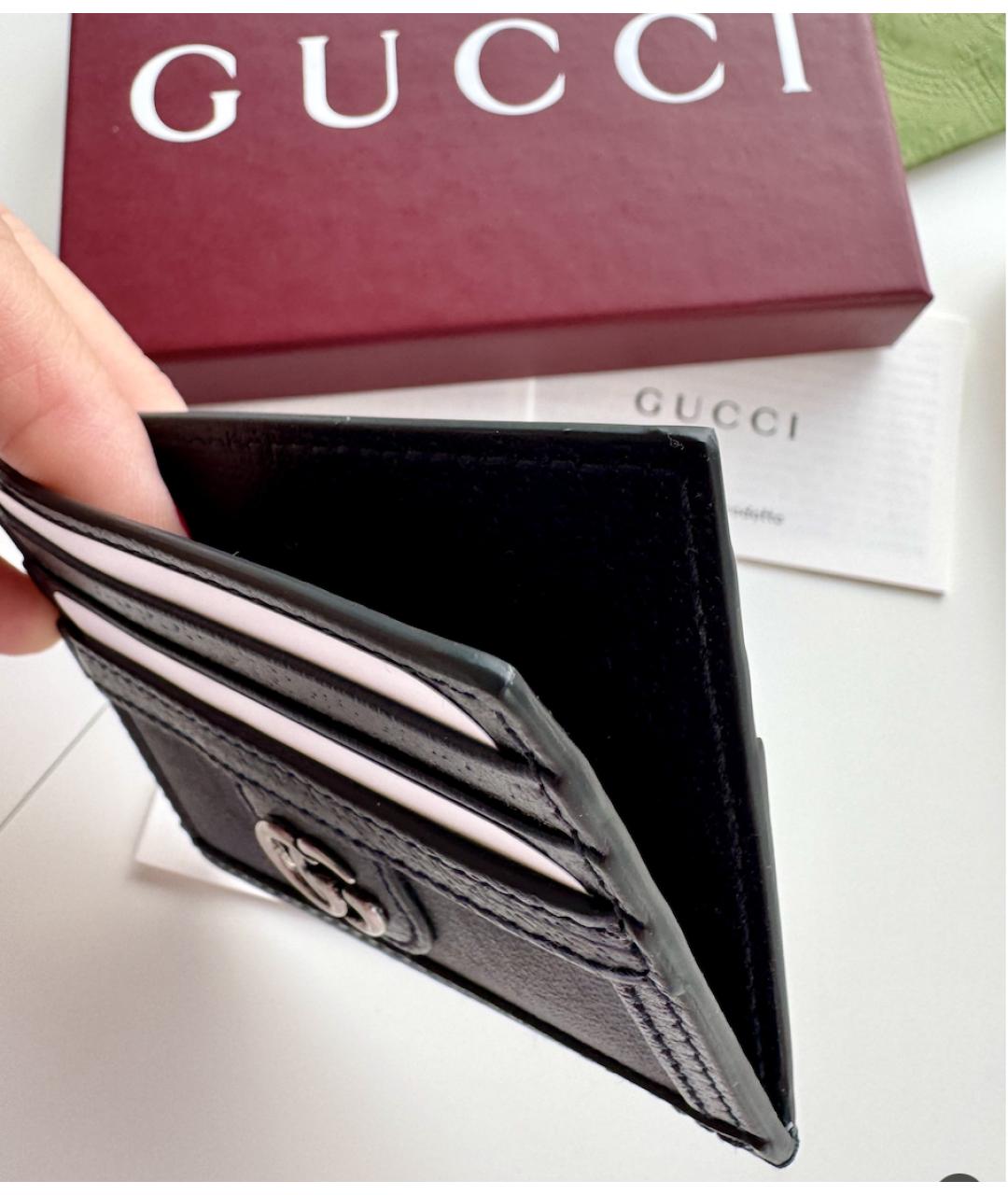 GUCCI Синяя кожаная визитница, фото 4