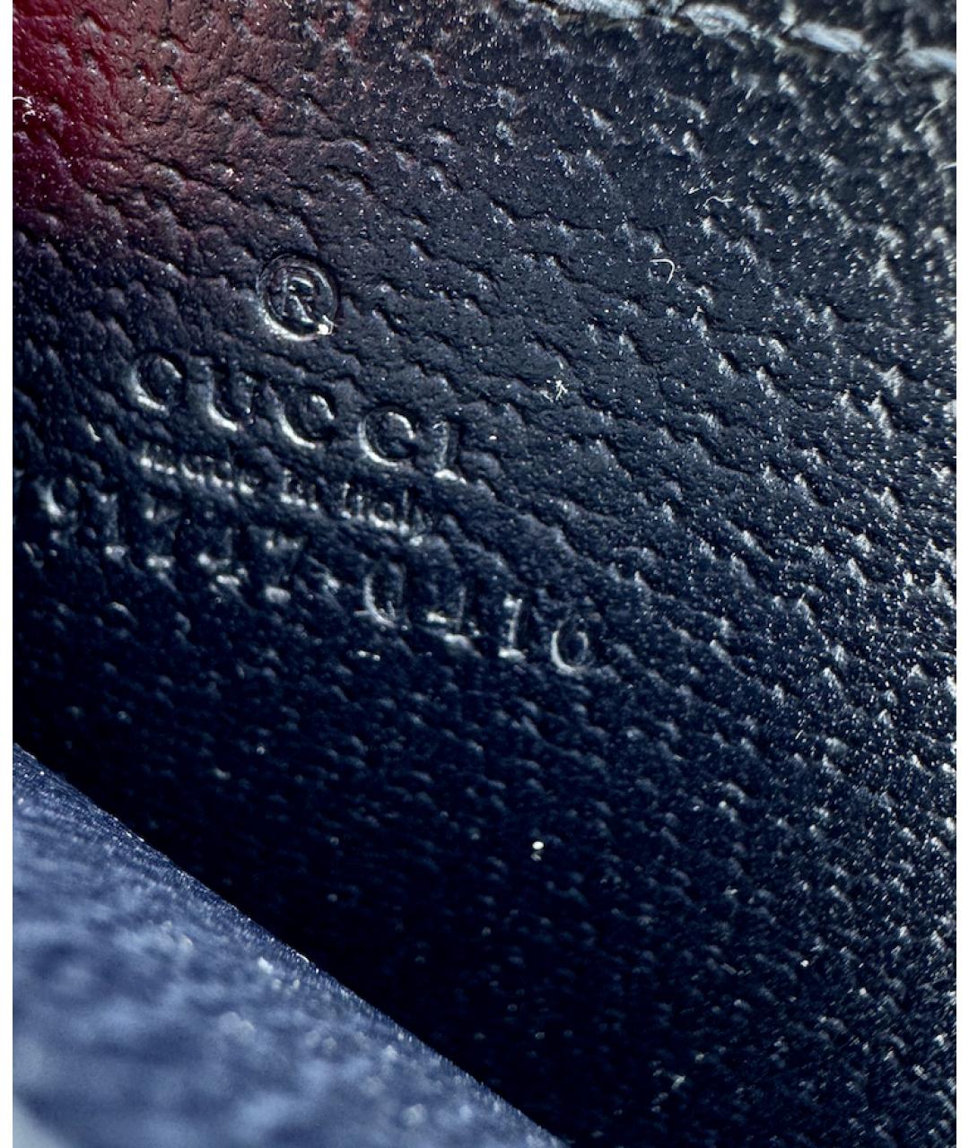 GUCCI Синяя кожаная визитница, фото 2