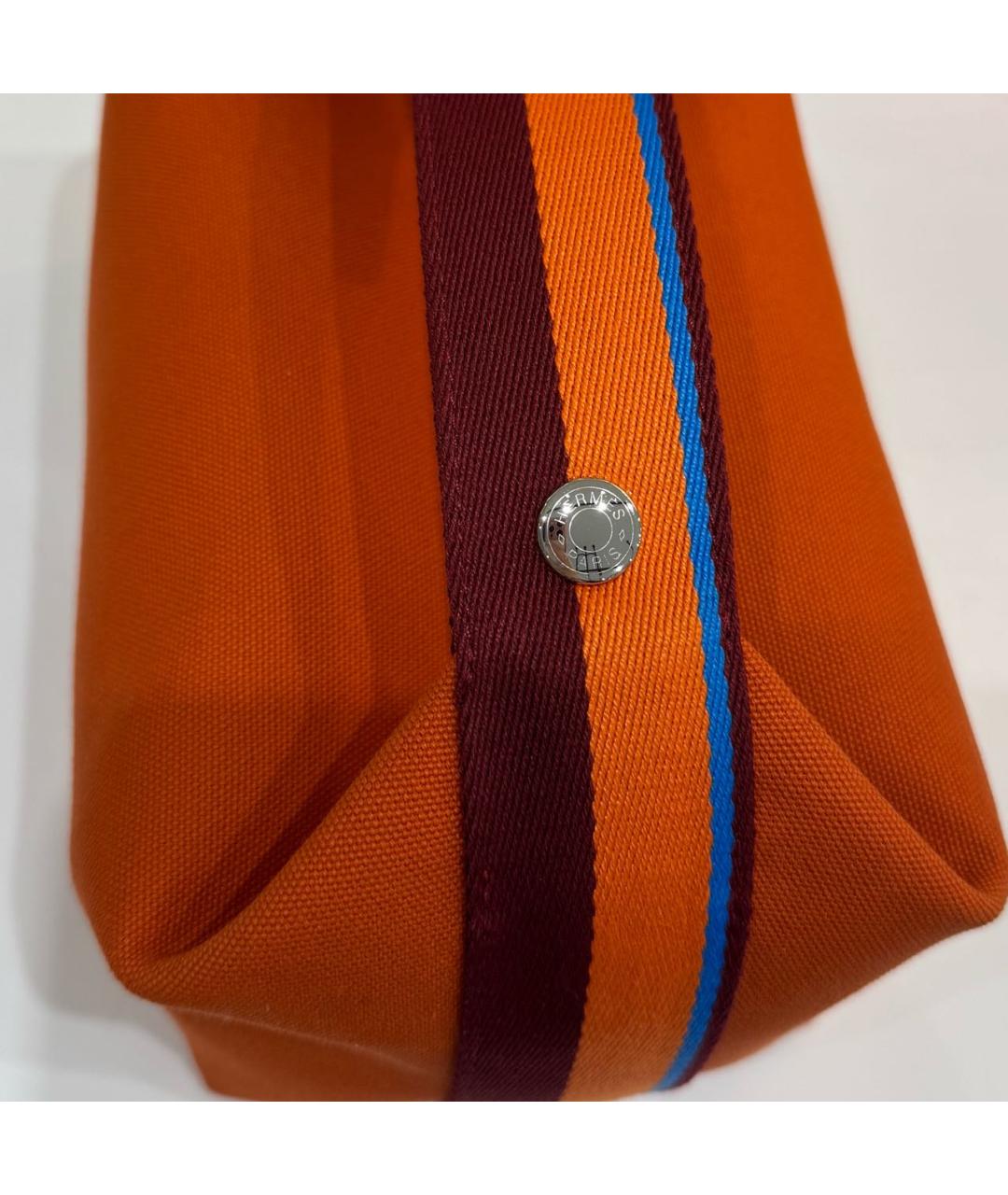 HERMES Оранжевая тканевая косметичка, фото 4