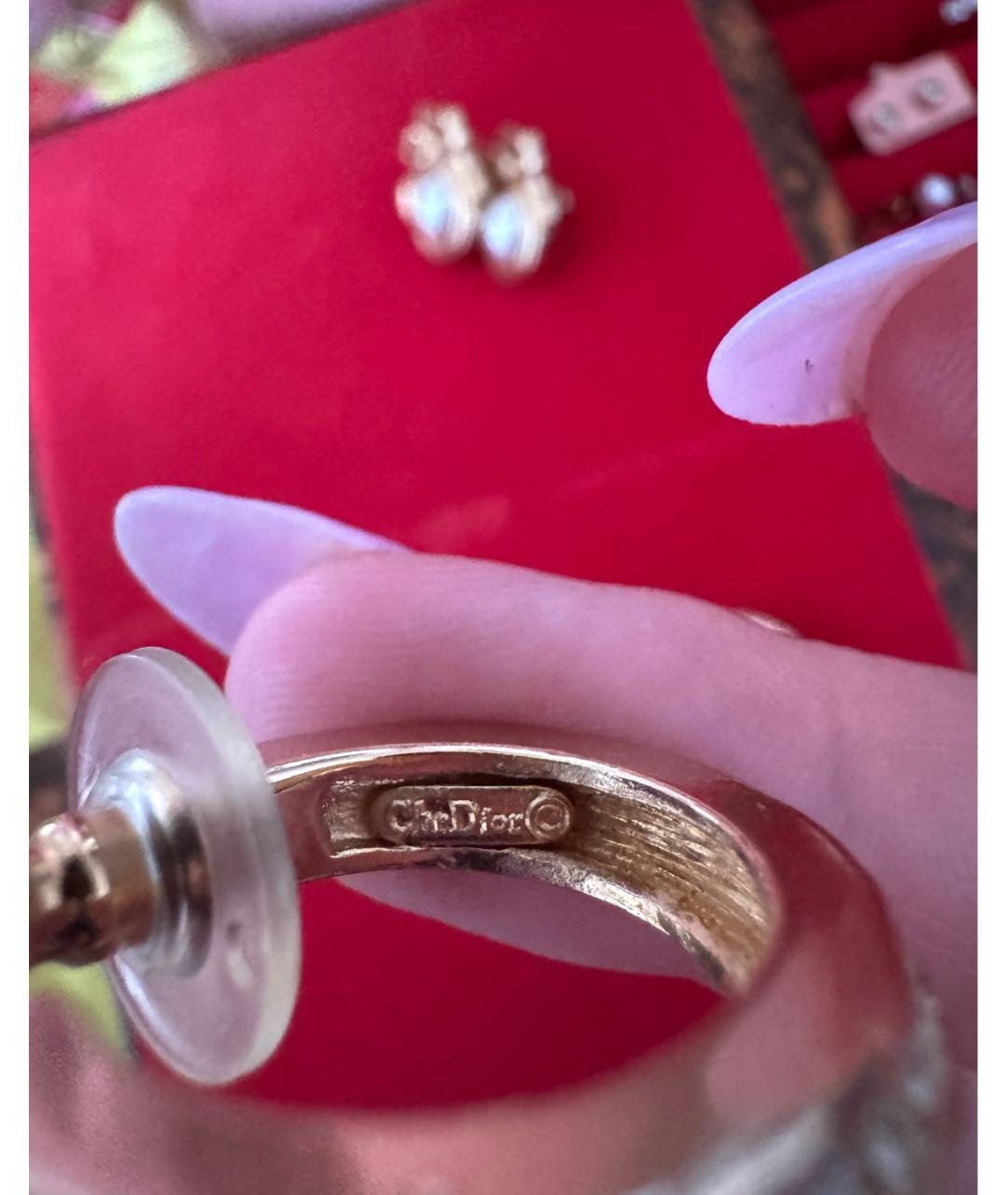 CHRISTIAN DIOR Золотые позолоченные серьги, фото 2