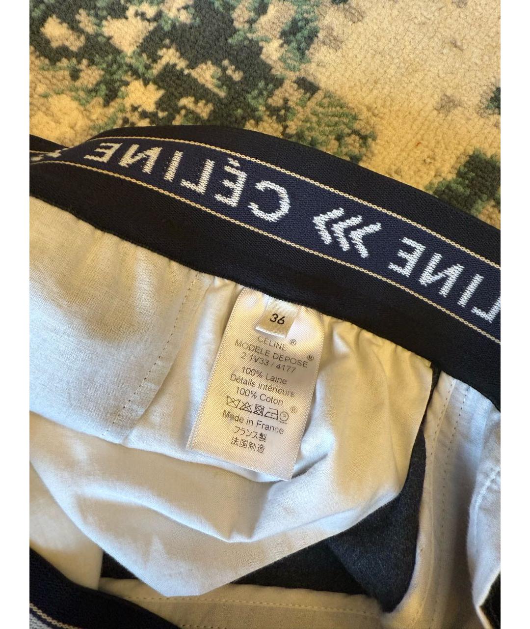 CELINE Горчичные хлопковые брюки широкие, фото 2