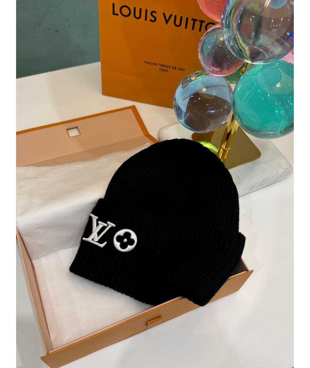 LOUIS VUITTON Черная шерстяная шапка, фото 6