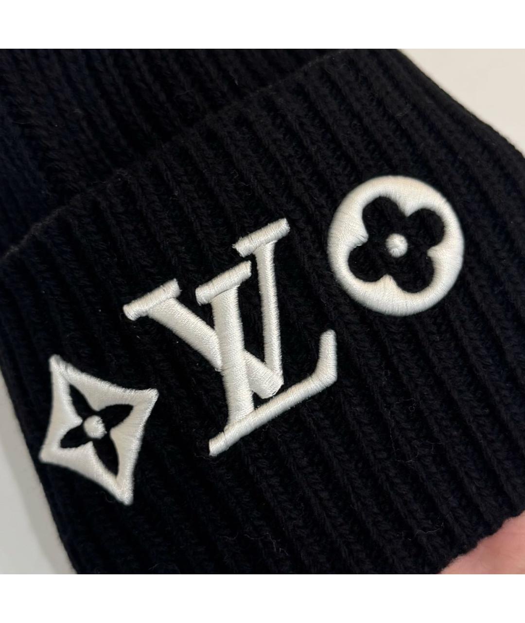 LOUIS VUITTON Черная шерстяная шапка, фото 3