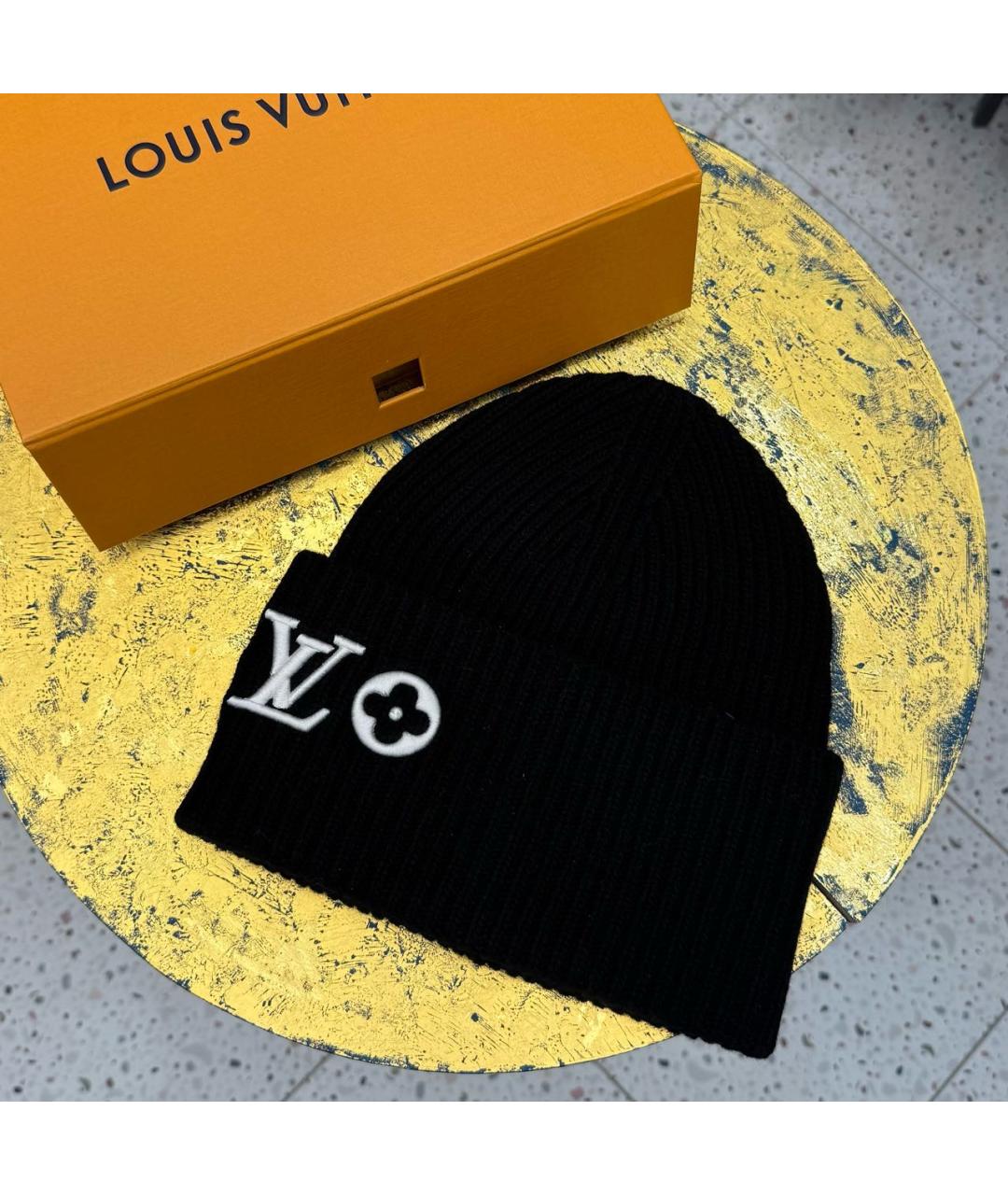 LOUIS VUITTON Черная шерстяная шапка, фото 5