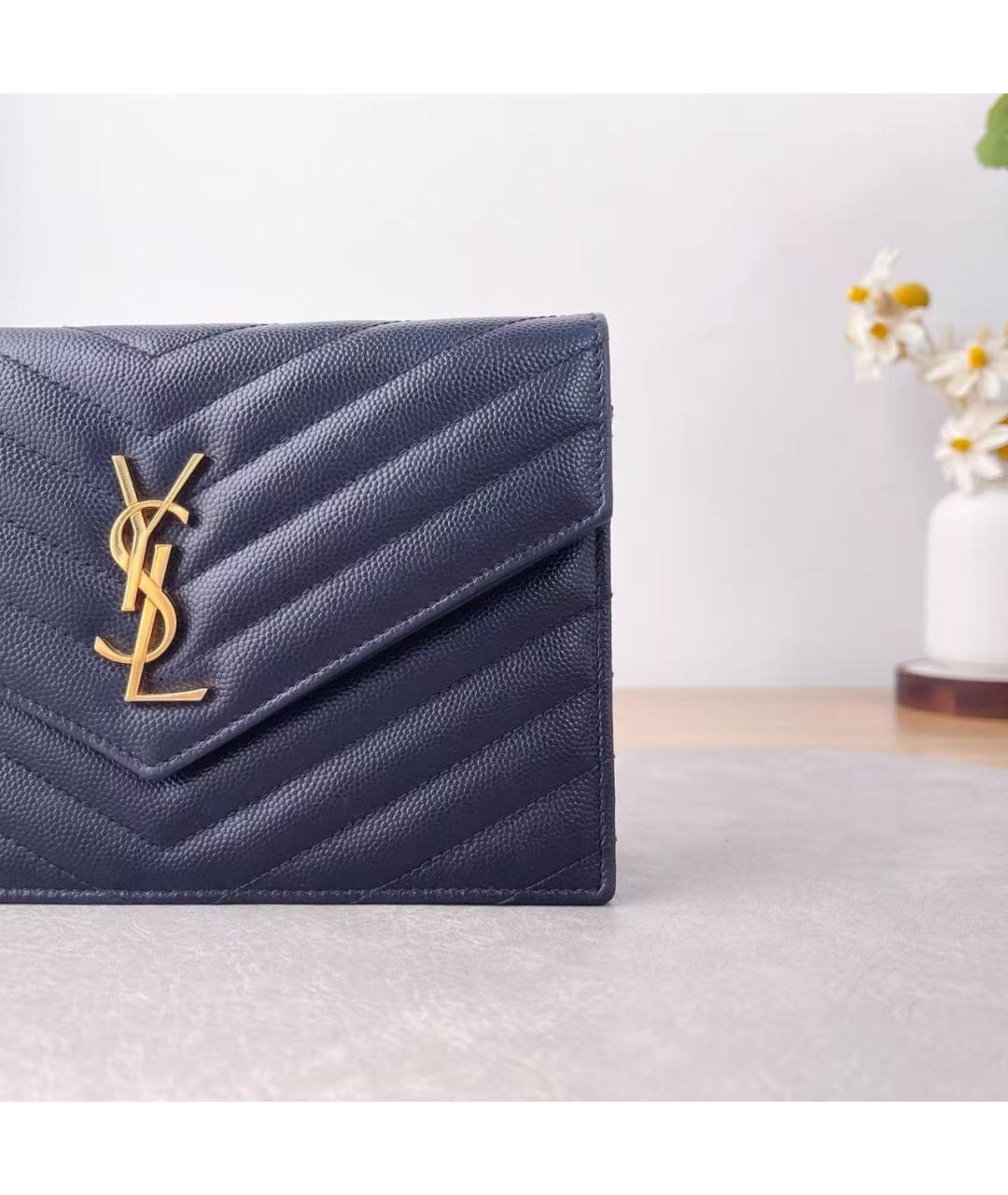 YVES SAINT LAURENT BEAUTY Черная кожаная сумка через плечо, фото 6