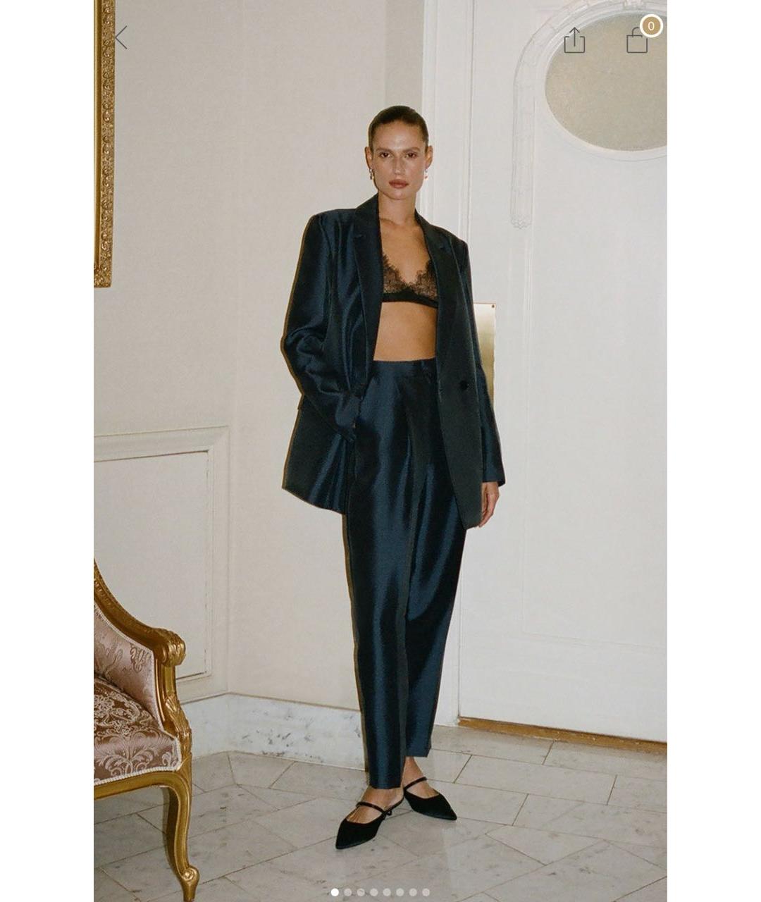 12 STOREEZ Темно-синие прямые брюки, фото 2