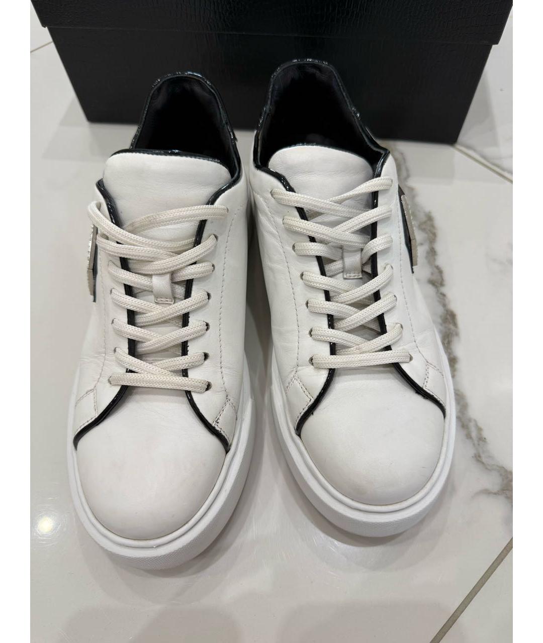 PHILIPP PLEIN Белые кожаные кеды, фото 7