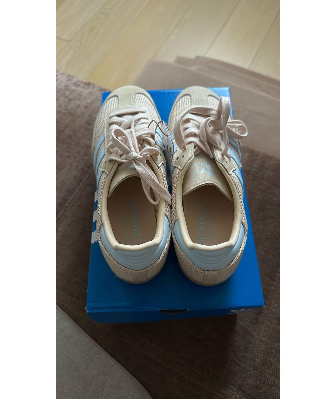 ADIDAS Бежевые кожаные кроссовки, фото 3
