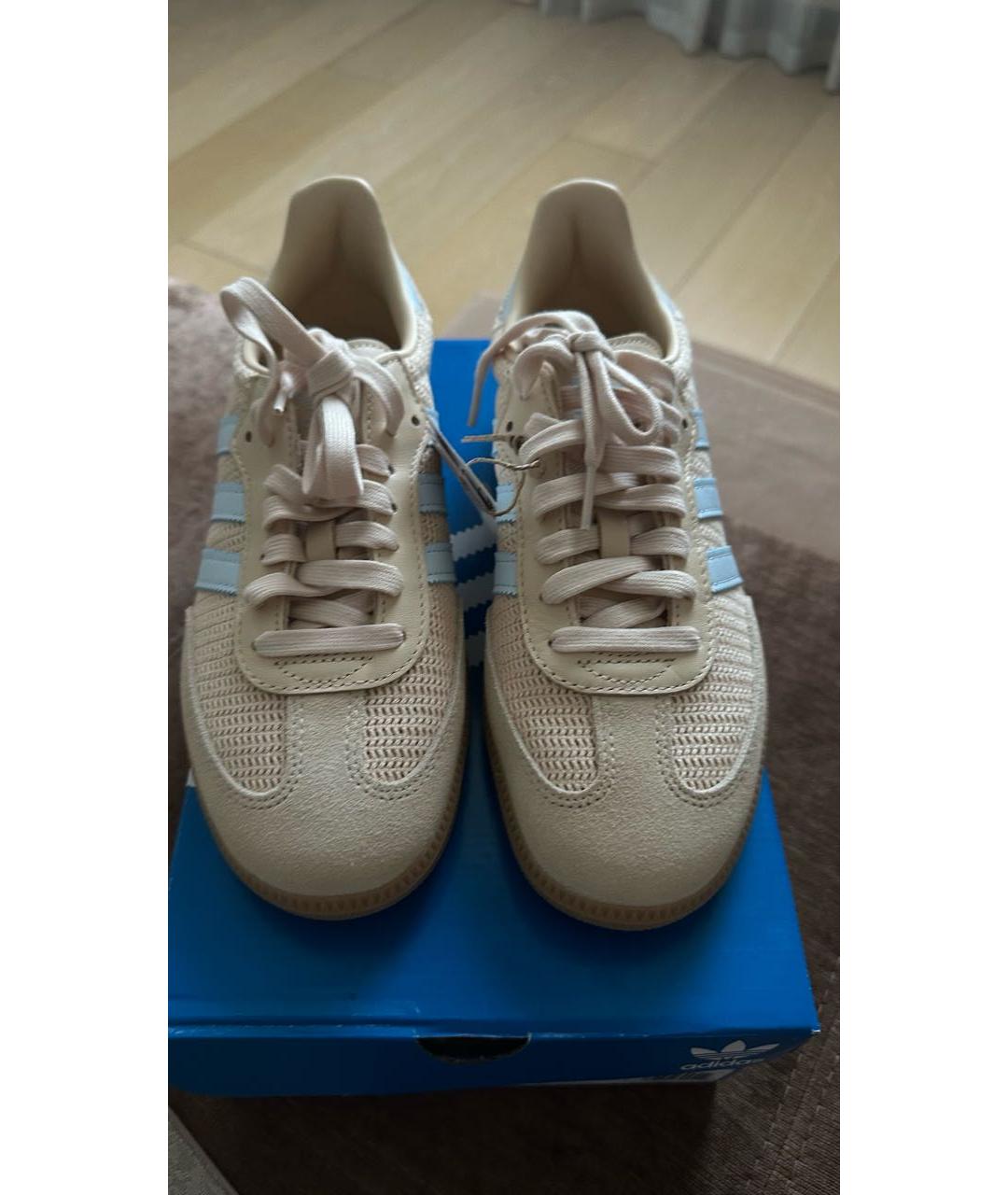 ADIDAS Бежевые кожаные кроссовки, фото 2