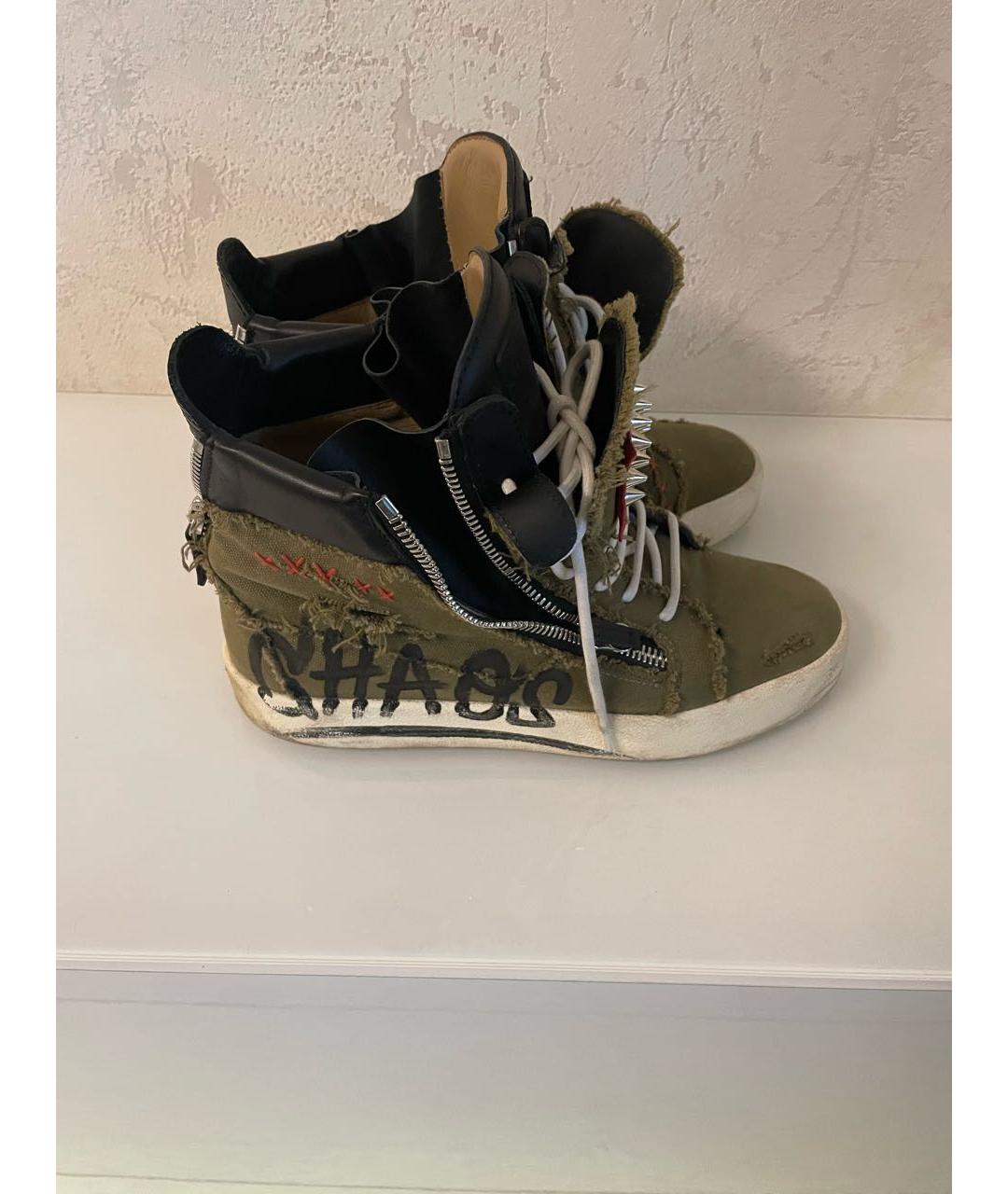 GIUSEPPE ZANOTTI DESIGN Хаки высокие кроссовки / кеды, фото 5