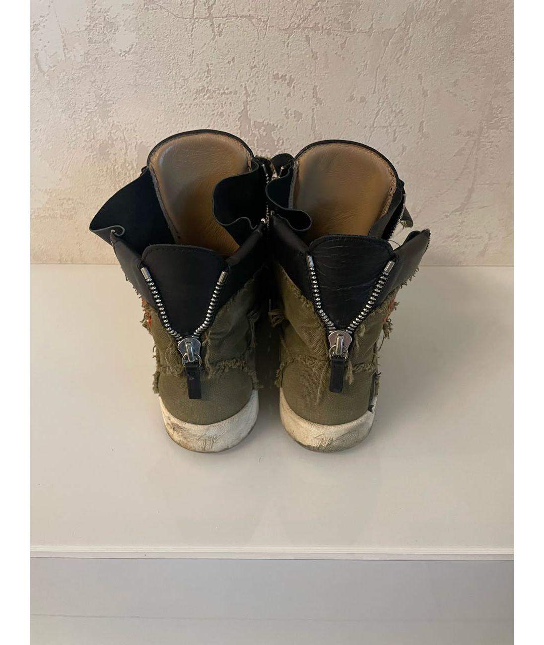 GIUSEPPE ZANOTTI DESIGN Хаки высокие кроссовки / кеды, фото 4