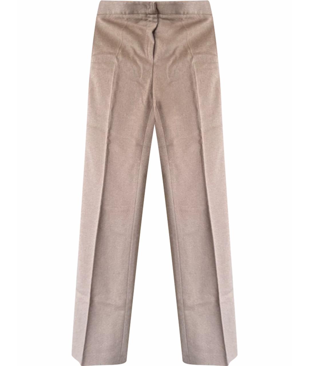 MAX MARA Бежевые кашемировые прямые брюки, фото 1