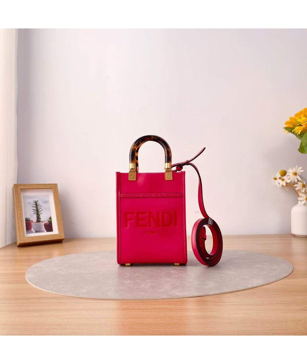 FENDI Розовая сумка через плечо, фото 2