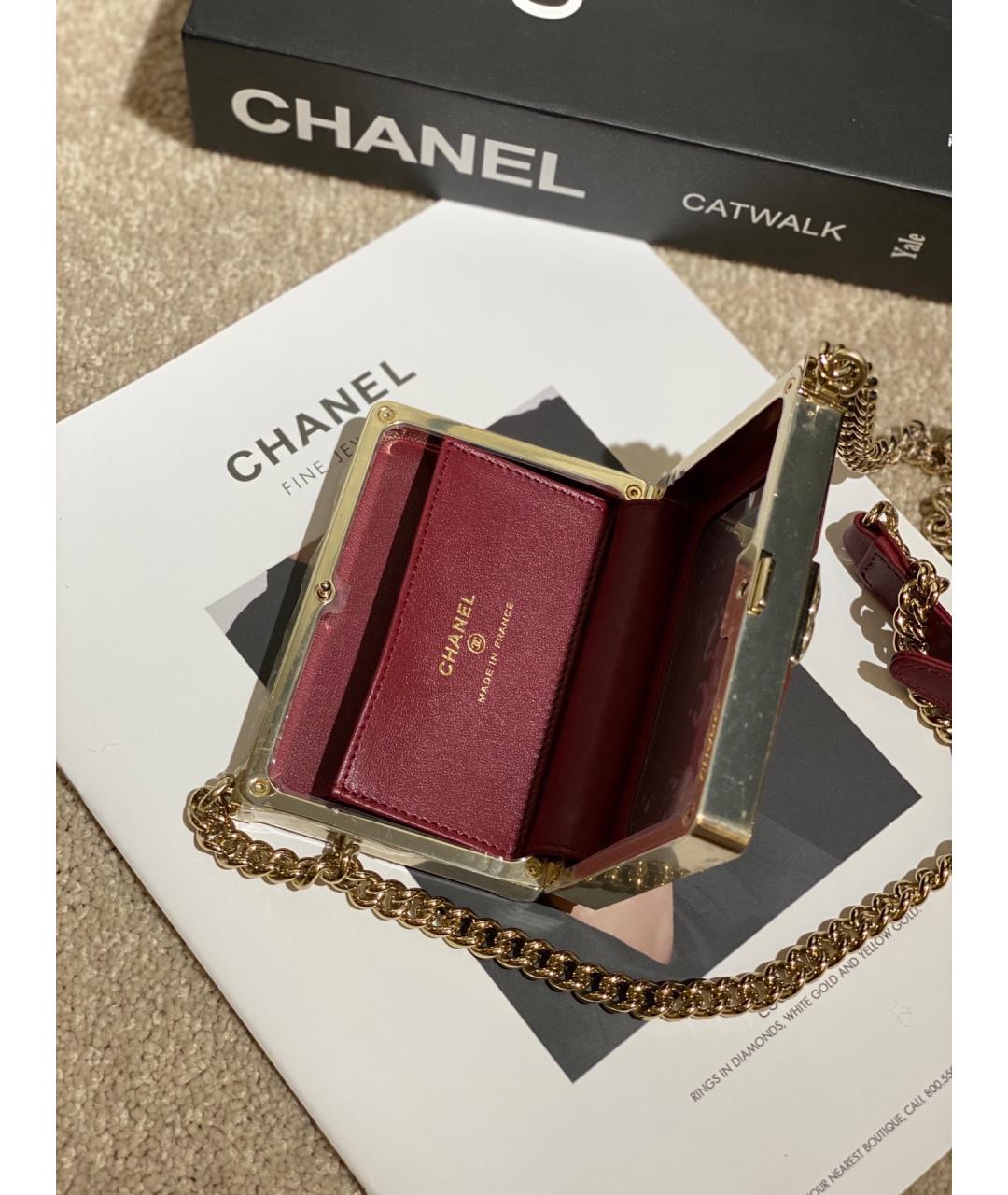 CHANEL Красная кожаная сумка через плечо, фото 4