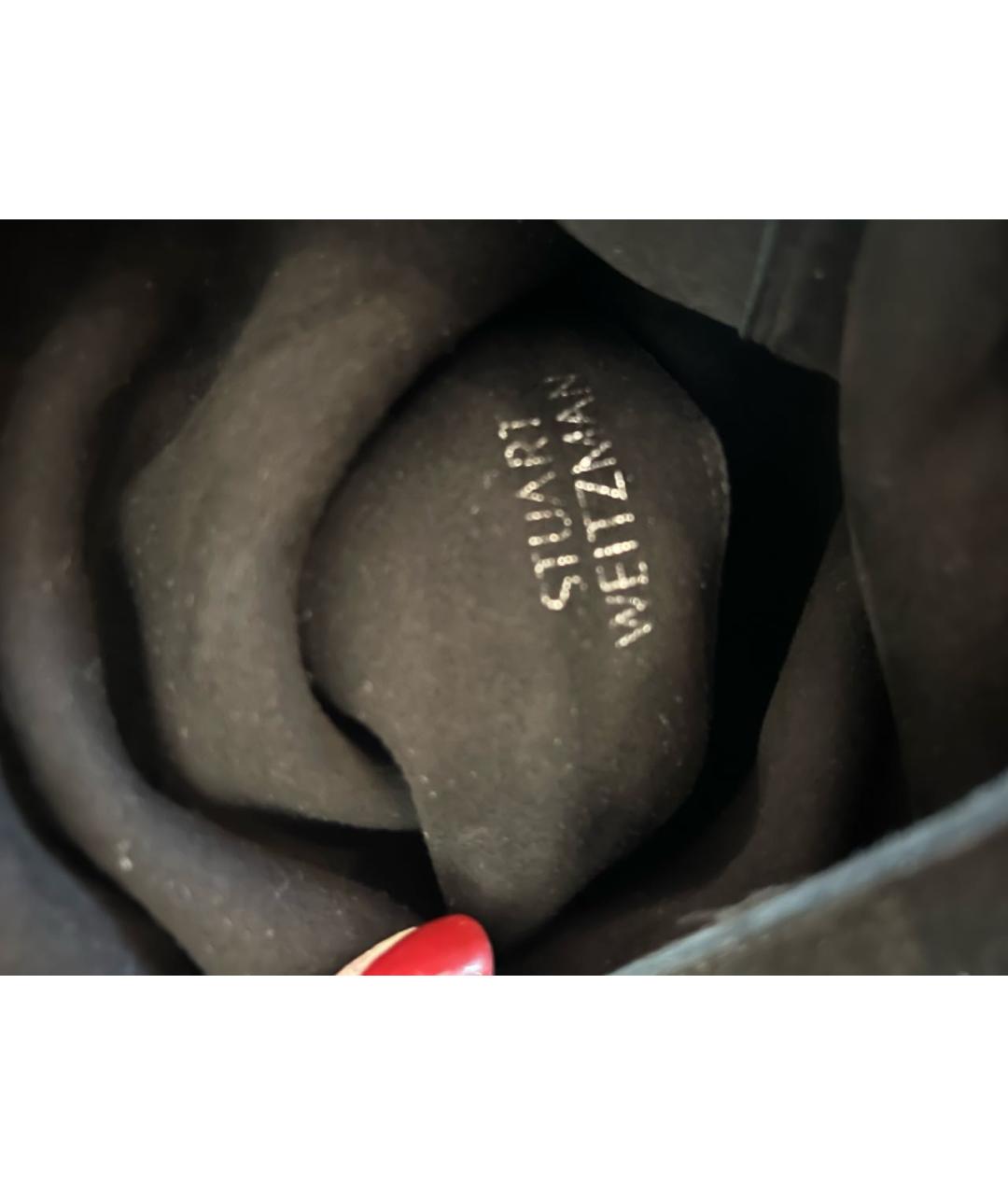 STUART WEITZMAN Черные замшевые ботфорты, фото 7