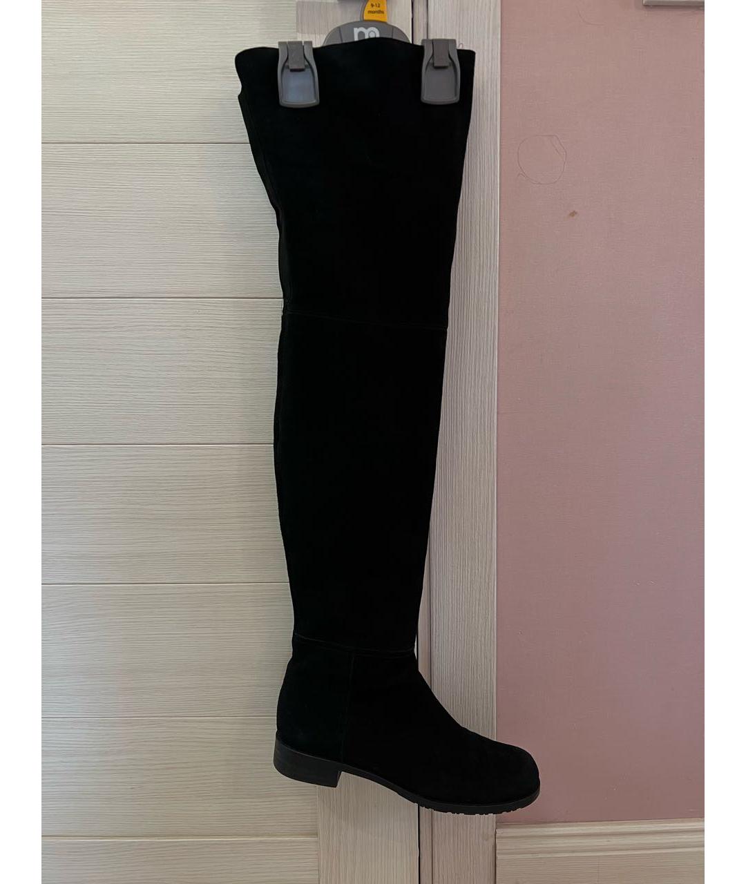 STUART WEITZMAN Черные замшевые ботфорты, фото 9