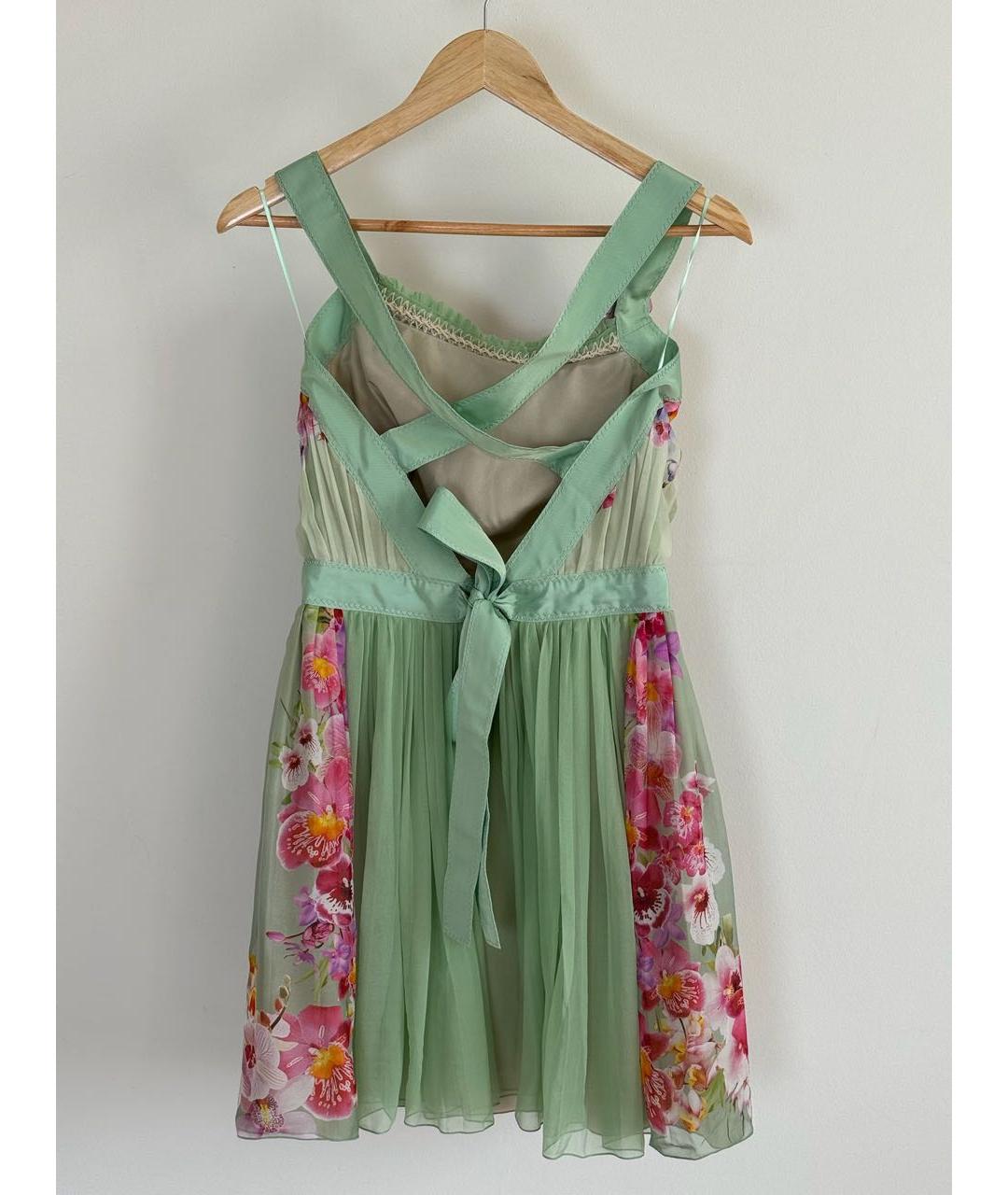 ALBERTA FERRETTI Зеленые шелковое вечернее платье, фото 2