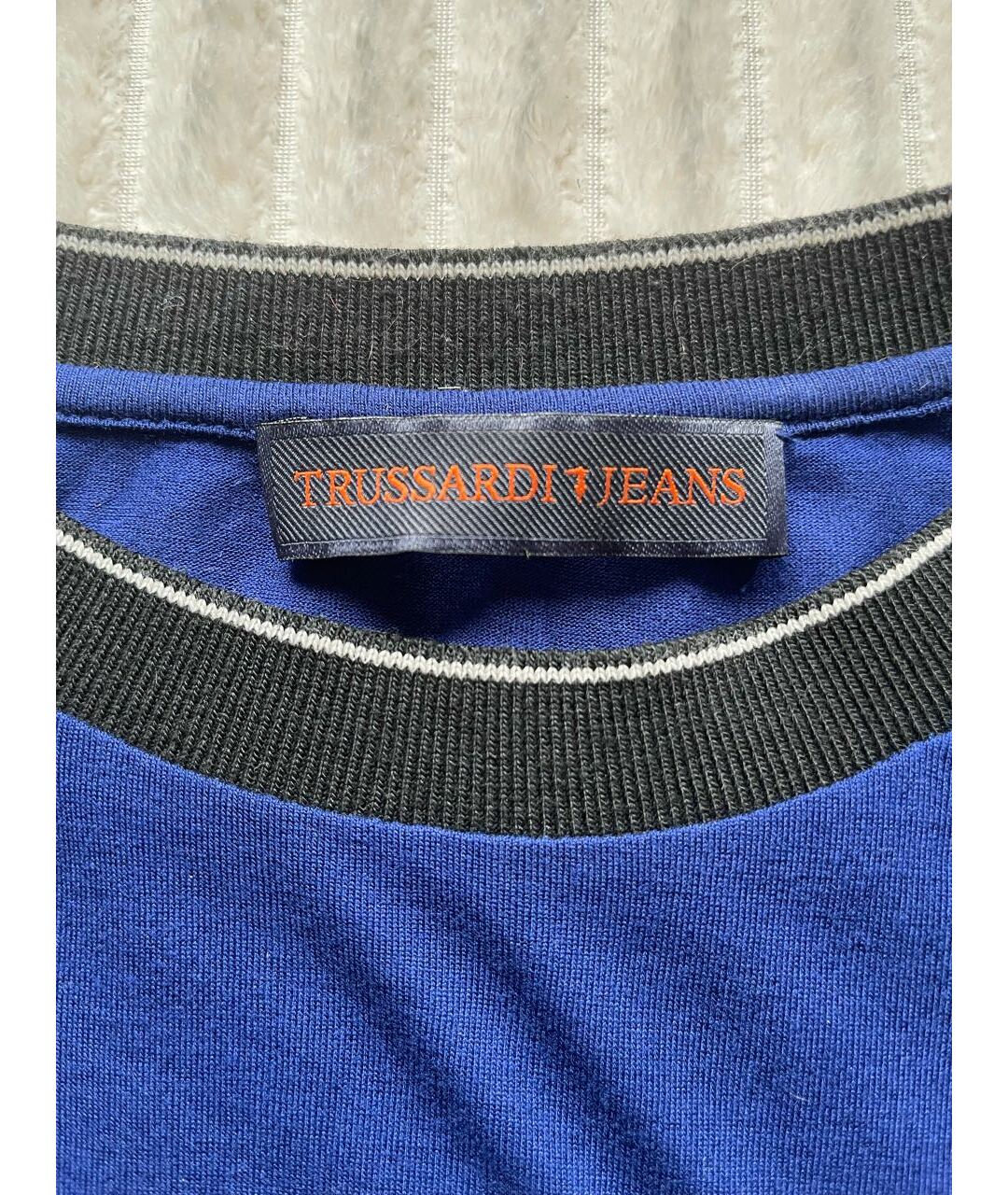 TRUSSARDI Синяя вискозная футболка, фото 5