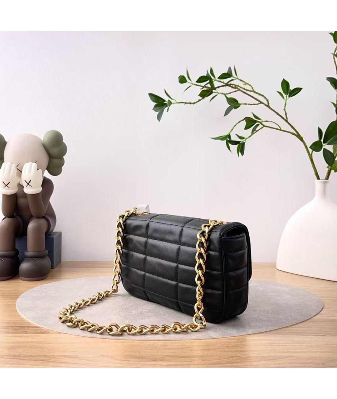 CELINE Черная сумка через плечо из искусственной кожи, фото 4