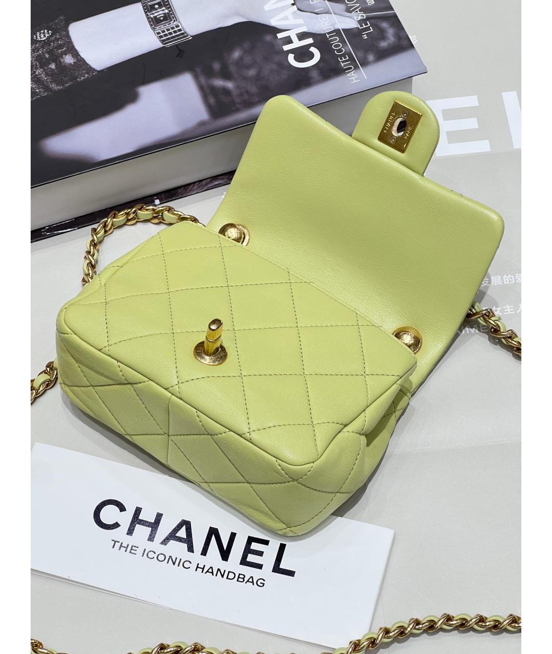 CHANEL Зеленая кожаная сумка через плечо, фото 6
