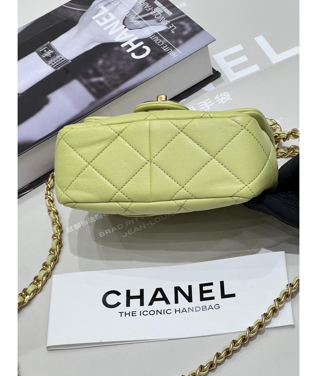 CHANEL Зеленая кожаная сумка через плечо, фото 5