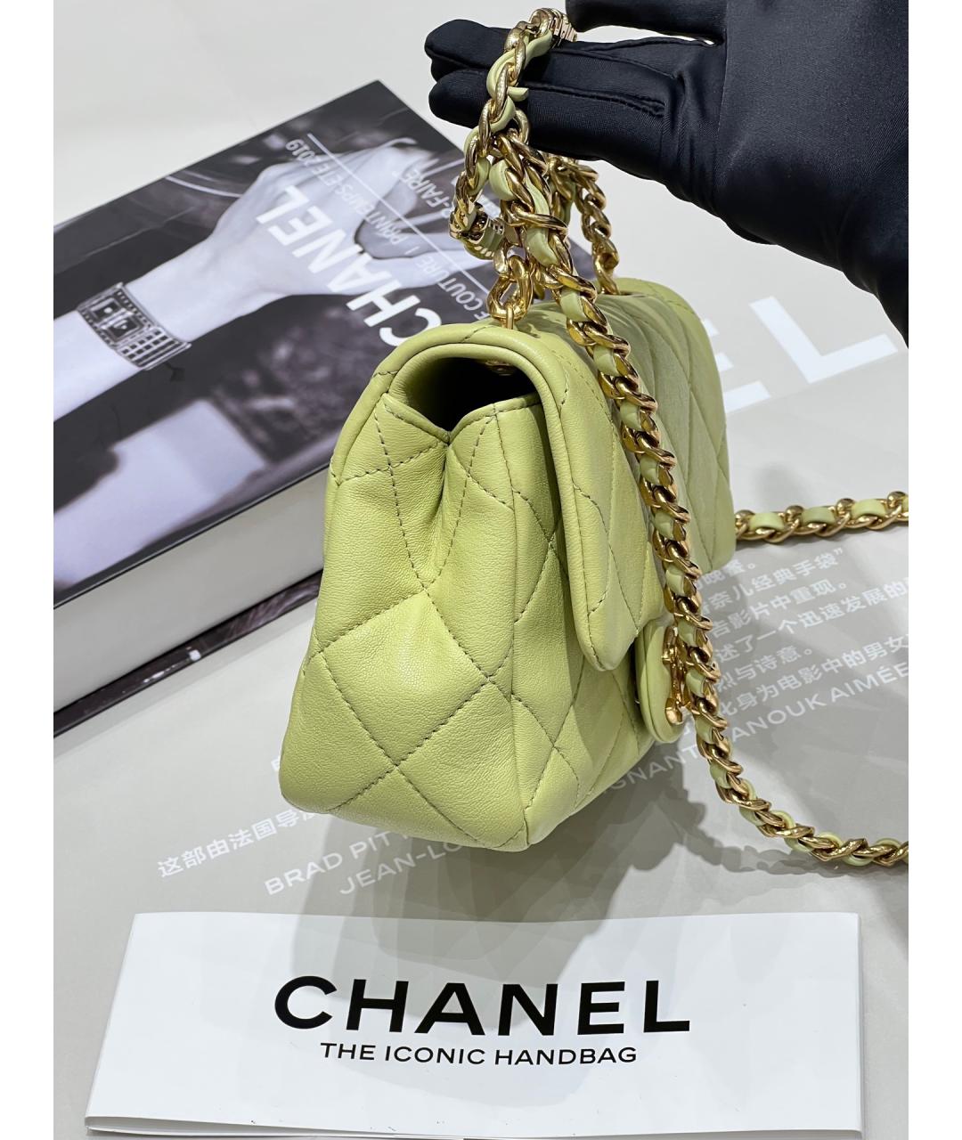 CHANEL Зеленая кожаная сумка через плечо, фото 3