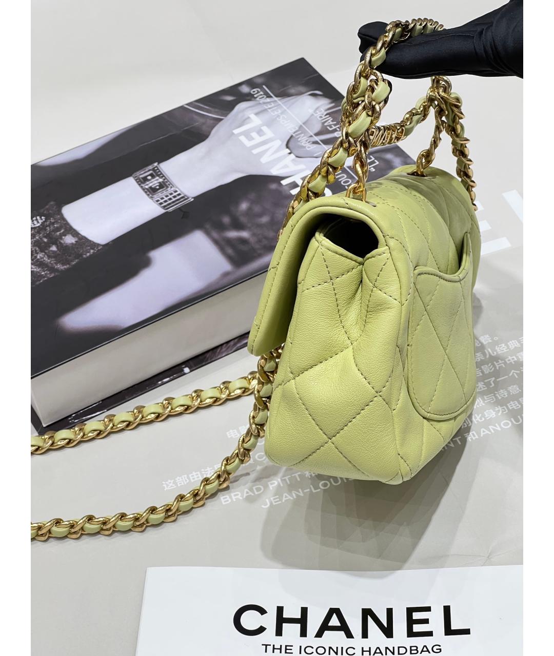 CHANEL Зеленая кожаная сумка через плечо, фото 4