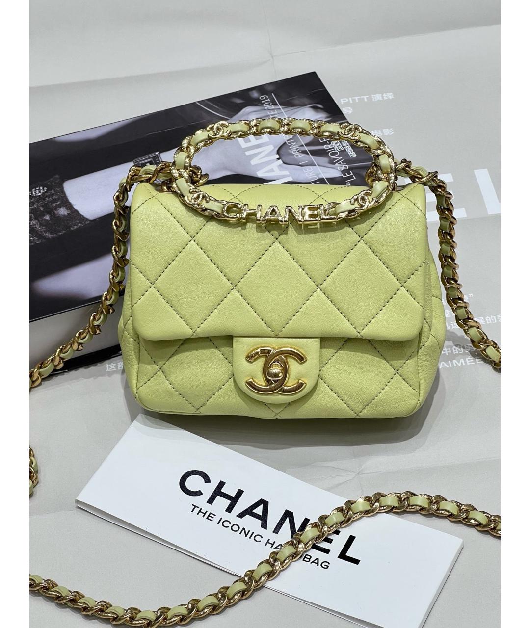 CHANEL Зеленая кожаная сумка через плечо, фото 9