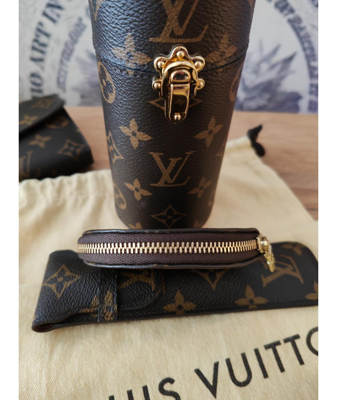 LOUIS VUITTON Коричневый кожаный кошелек, фото 6