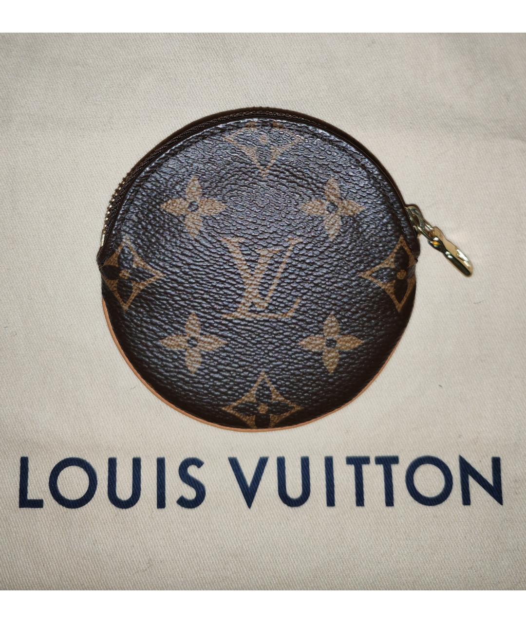 LOUIS VUITTON Коричневый кожаный кошелек, фото 10