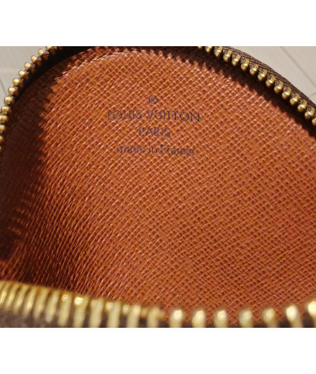 LOUIS VUITTON Коричневый кожаный кошелек, фото 5