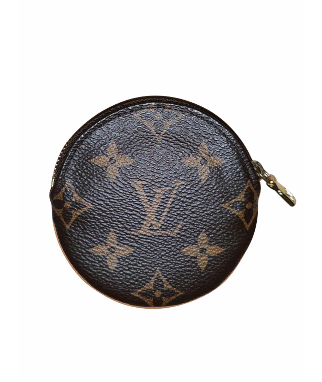 LOUIS VUITTON Коричневый кожаный кошелек, фото 1
