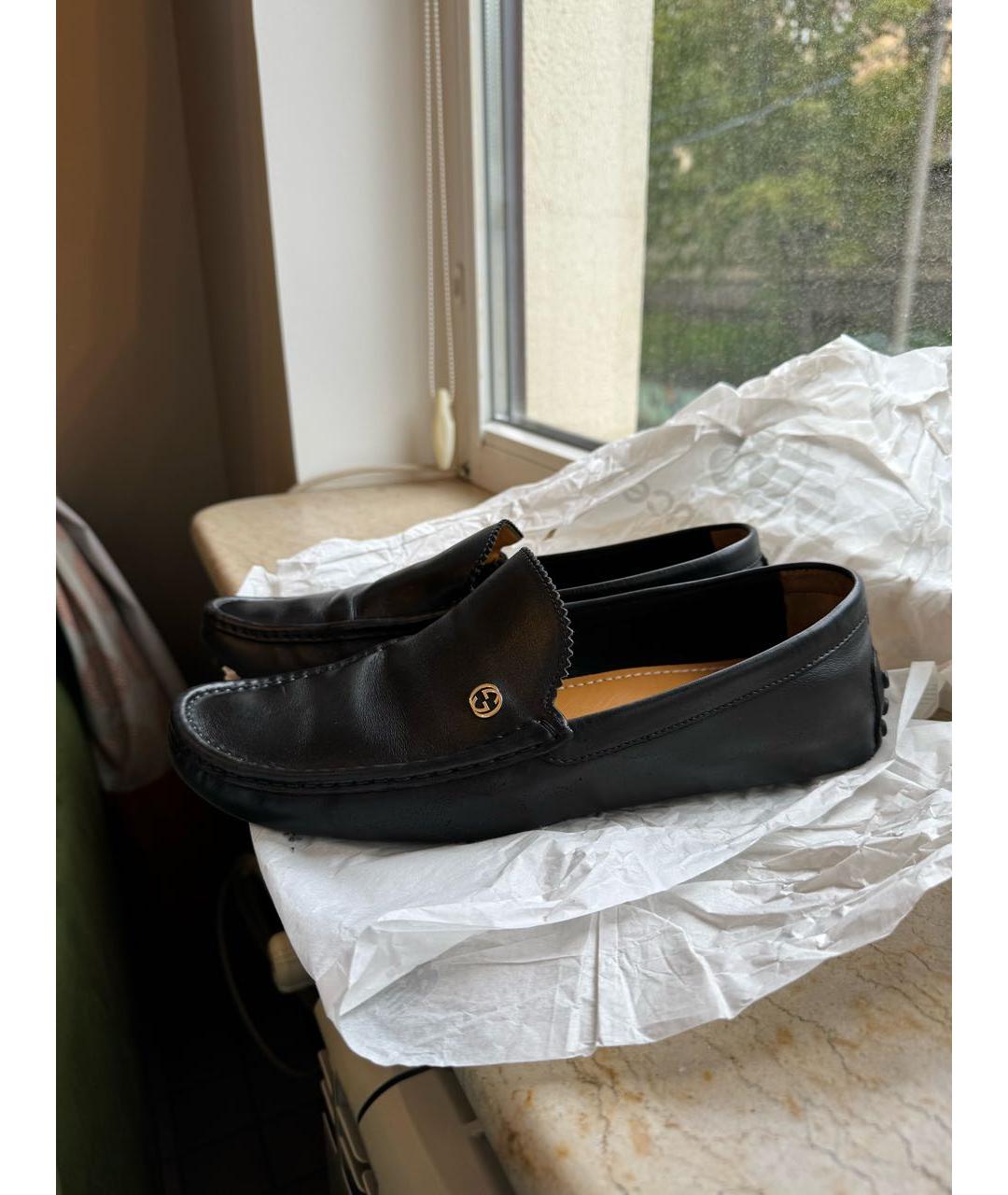 GUCCI Черные кожаные мокасины, фото 3
